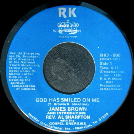 James Brown And Introducing Rev. Al Sharpton With The Gospel Energies - God Has Smiled On Me / God Has Smiled On Me (Pt. 2) side A