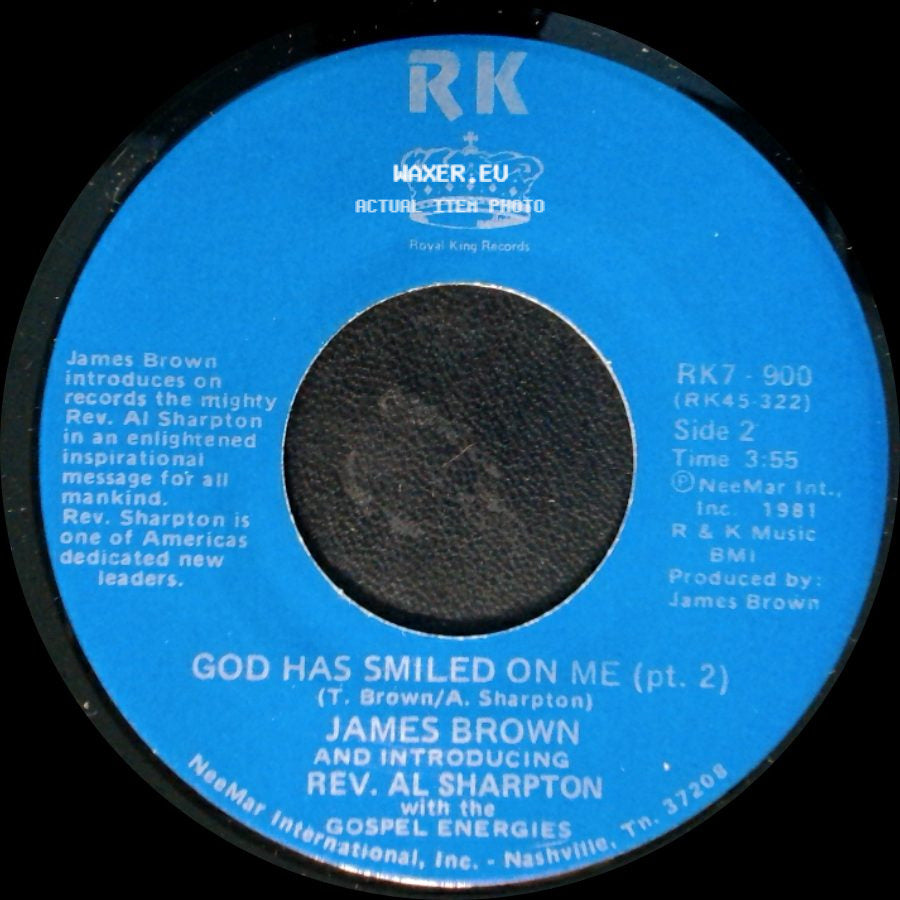 James Brown And Introducing Rev. Al Sharpton With The Gospel Energies - God Has Smiled On Me / God Has Smiled On Me (Pt. 2) side B