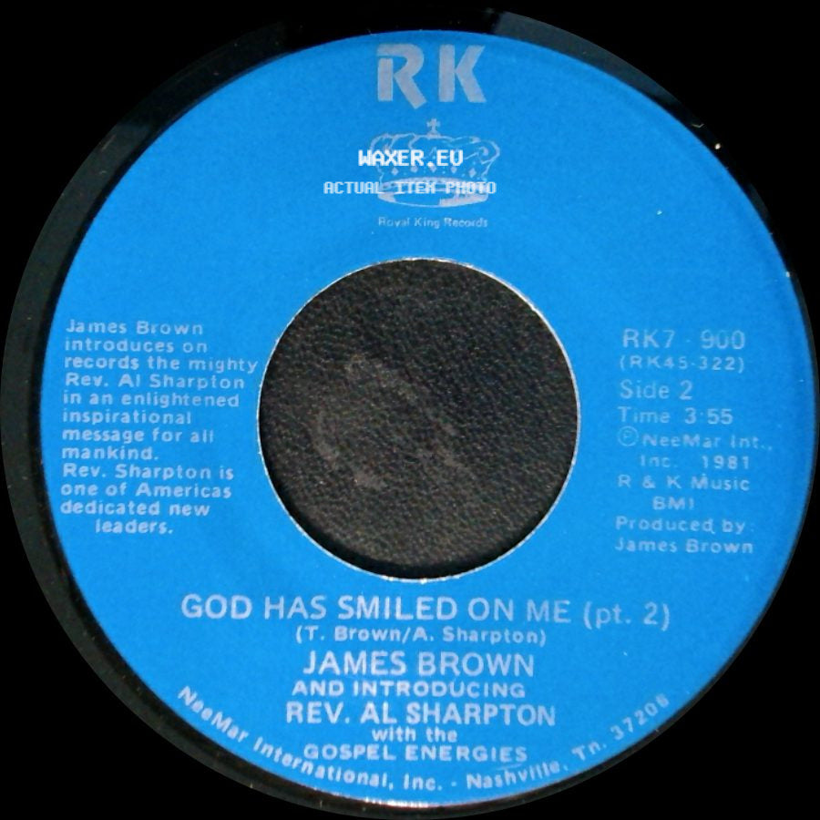 James Brown And Introducing Rev. Al Sharpton With The Gospel Energies - God Has Smiled On Me / God Has Smiled On Me (Pt. 2) side B