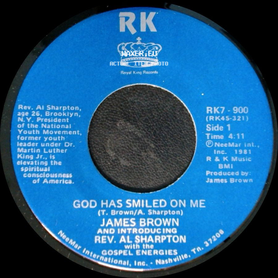 James Brown And Introducing Rev. Al Sharpton With The Gospel Energies - God Has Smiled On Me / God Has Smiled On Me (Pt. 2) side A