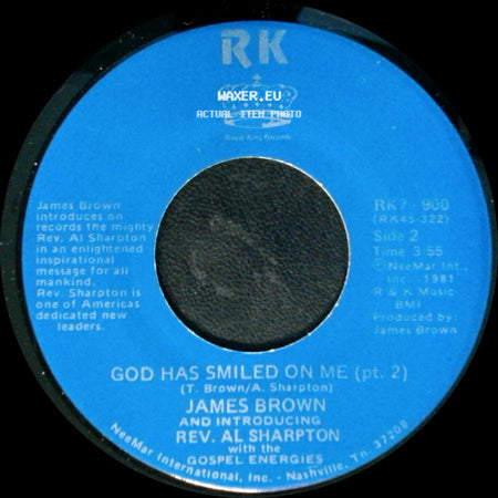 James Brown And Introducing Rev. Al Sharpton With The Gospel Energies - God Has Smiled On Me / God Has Smiled On Me (Pt. 2) side B