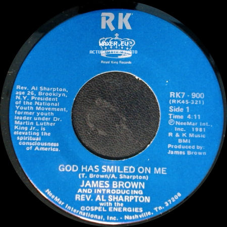 James Brown And Introducing Rev. Al Sharpton With The Gospel Energies - God Has Smiled On Me / God Has Smiled On Me (Pt. 2) side A