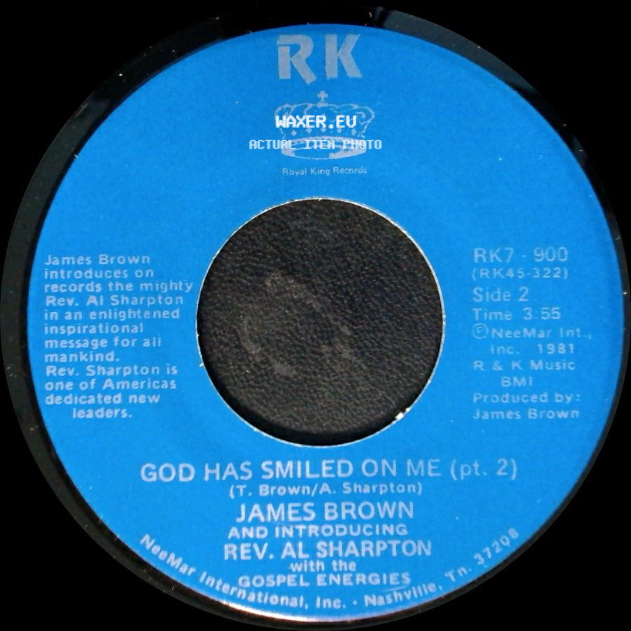 James Brown And Introducing Rev. Al Sharpton With The Gospel Energies - God Has Smiled On Me / God Has Smiled On Me (Pt. 2) side B