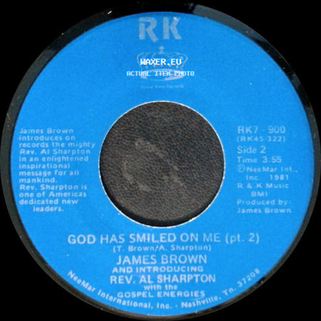James Brown And Introducing Rev. Al Sharpton With The Gospel Energies / James Brown And Introducing Rev. Al Sharpton - God Has Smiled On Me / God Has Smiled On Me (Pt. 2) side B