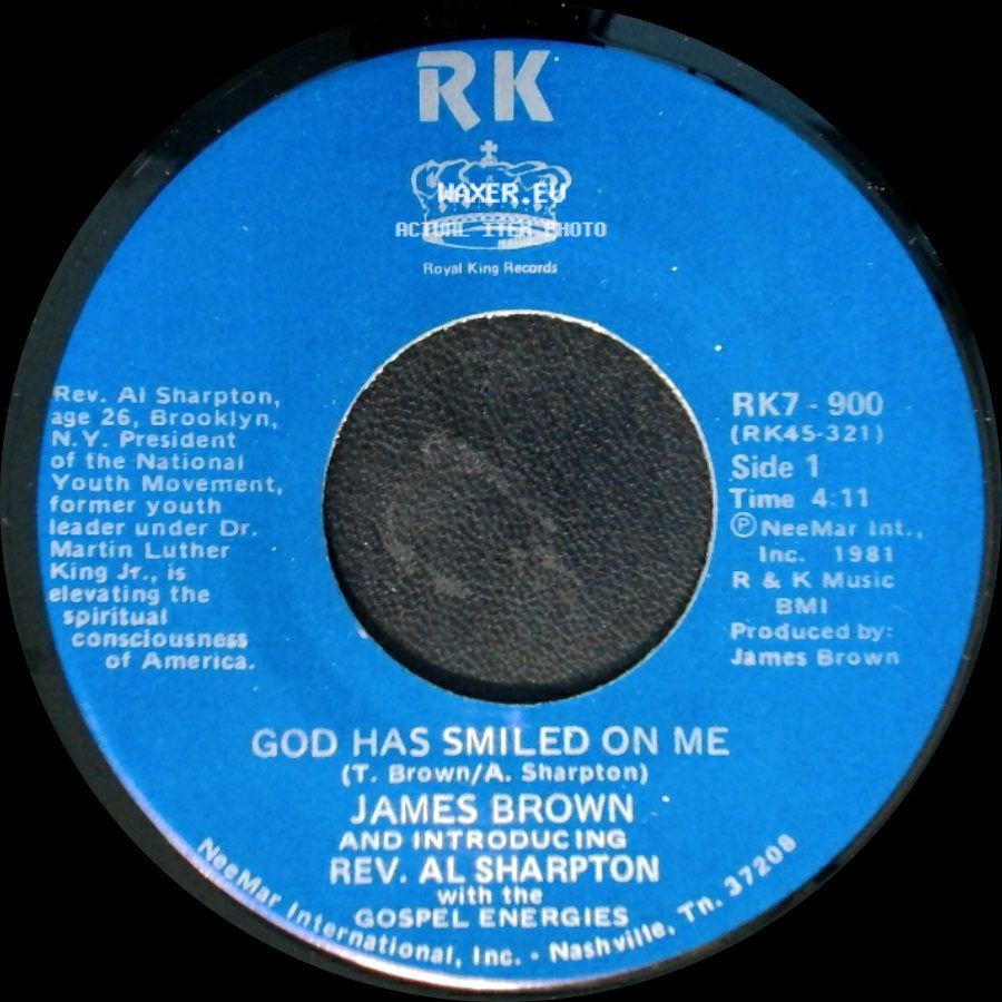 James Brown And Introducing Rev. Al Sharpton With The Gospel Energies - God Has Smiled On Me / God Has Smiled On Me (Pt. 2) side A