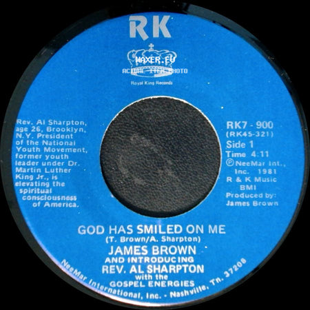 James Brown And Introducing Rev. Al Sharpton With The Gospel Energies - God Has Smiled On Me / God Has Smiled On Me (Pt. 2) side A