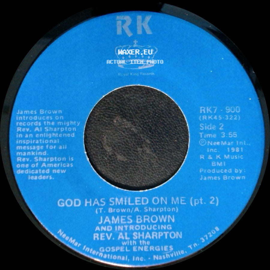 James Brown And Introducing Rev. Al Sharpton With The Gospel Energies - God Has Smiled On Me / God Has Smiled On Me (Pt. 2) side B