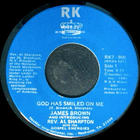 James Brown And Introducing Rev. Al Sharpton With The Gospel Energies - God Has Smiled On Me / God Has Smiled On Me (Pt. 2) side A