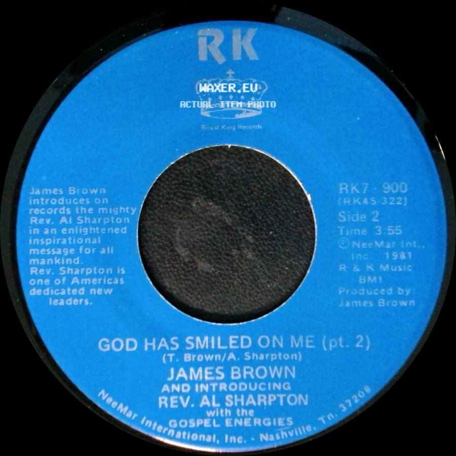 James Brown And Introducing Rev. Al Sharpton With The Gospel Energies - God Has Smiled On Me / God Has Smiled On Me (Pt. 2) side B