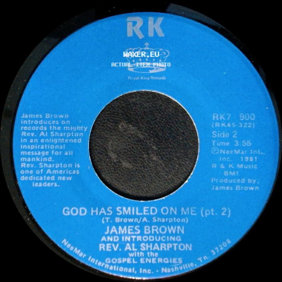 James Brown And Introducing Rev. Al Sharpton With The Gospel Energies - God Has Smiled On Me / God Has Smiled On Me (Pt. 2) side B