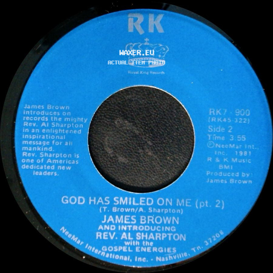 James Brown And Introducing Rev. Al Sharpton With The Gospel Energies - God Has Smiled On Me / God Has Smiled On Me (Pt. 2) side B