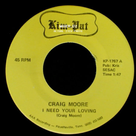 Craig Moore - I Need Your Loving / Counting Memories side A