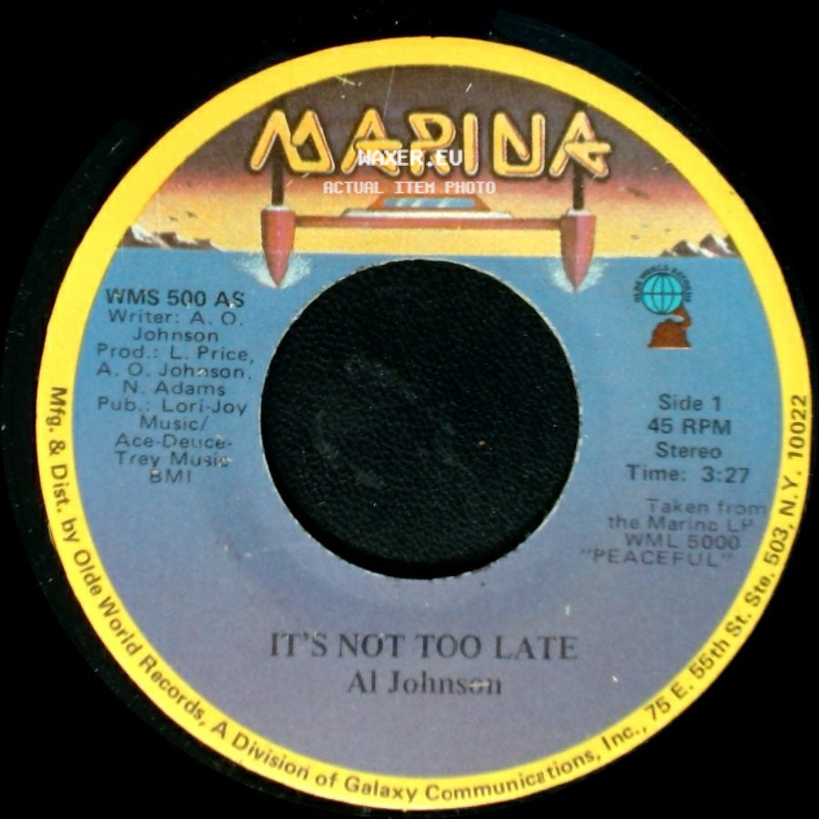 Al Johnson - It's Not Too Late / I'll Do Anything For You side A