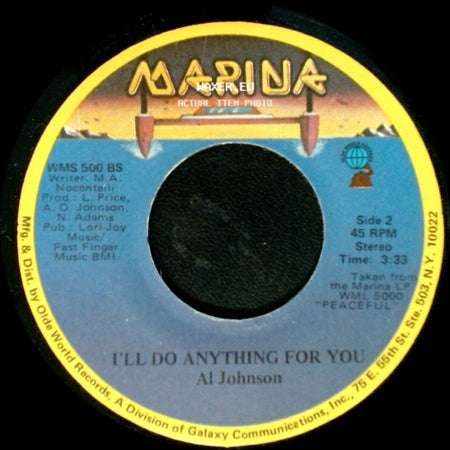 Al Johnson - It's Not Too Late / I'll Do Anything For You side B