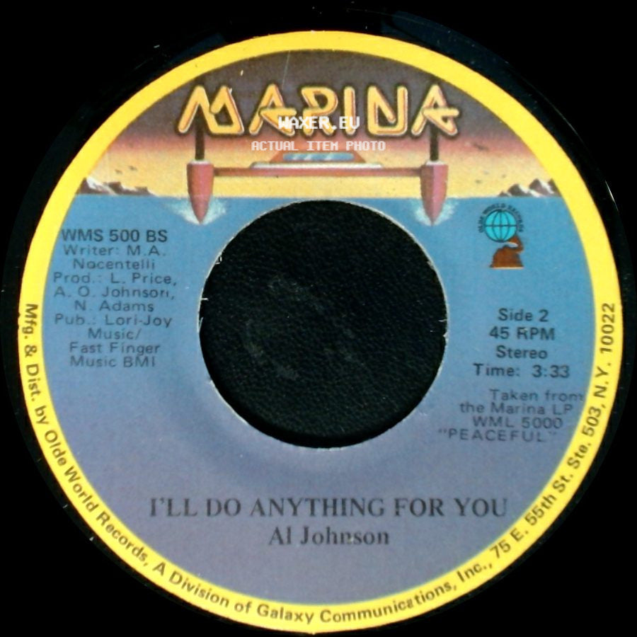 Aj Johnson / Al Johnson - It's Not Too Late / I'll Do Anything For You side B