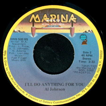 Aj Johnson / Al Johnson - It's Not Too Late / I'll Do Anything For You side B