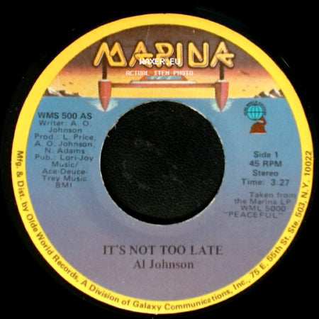 Al Johnson - It's Not Too Late / I'll Do Anything For You side A