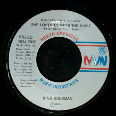 King Soloman / King Solomon - She Loves To Hear The Music / The Best You Can side A