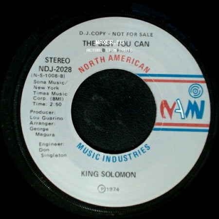 King Soloman / King Solomon - She Loves To Hear The Music / The Best You Can side B