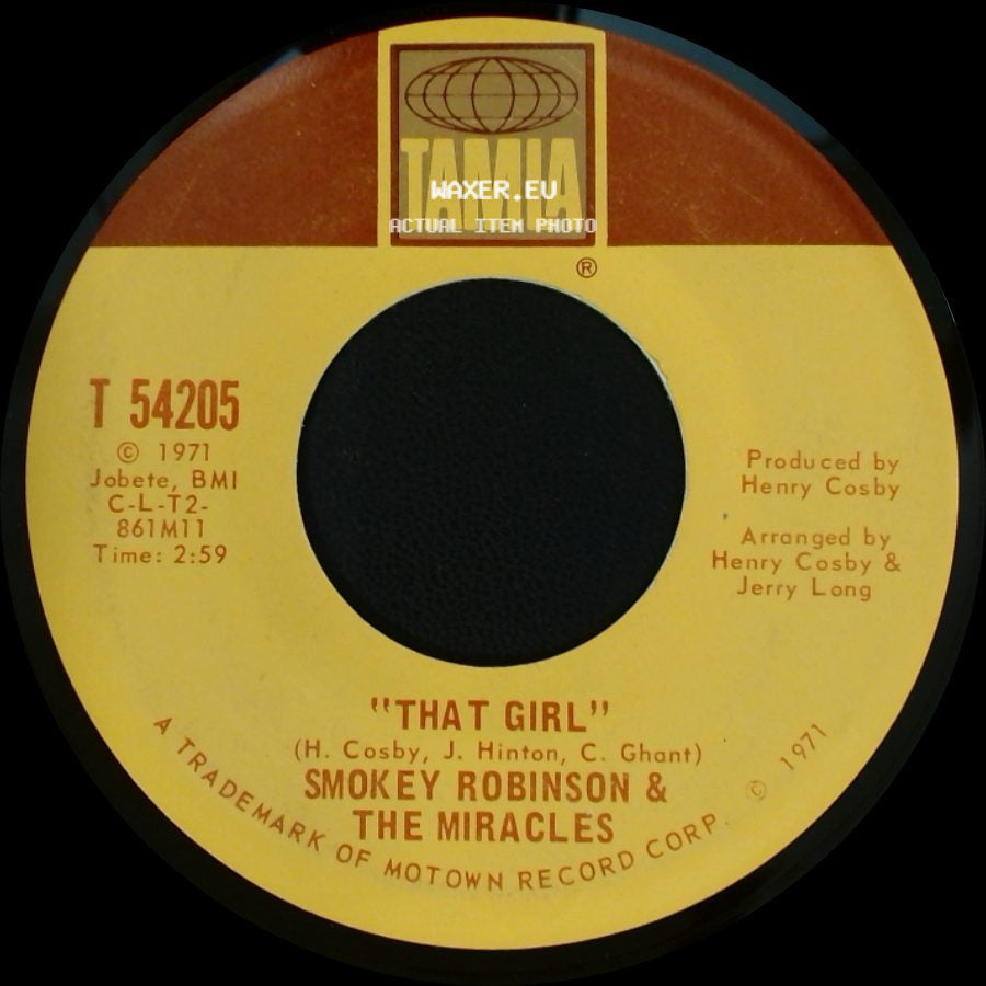 Smokey Robinson & The Miracles - That Girl / I Don't Blame You At All side A