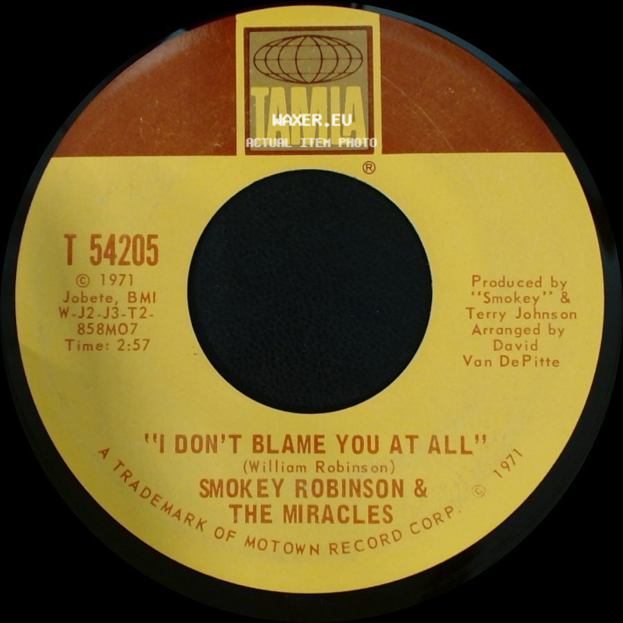 Smokey Robinson & The Miracles - That Girl / I Don't Blame You At All side B