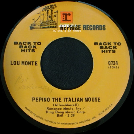 Lou Monte - What Did Washington Say (When He Crossed The Delaware) / Pepino The Italian Mouse side B