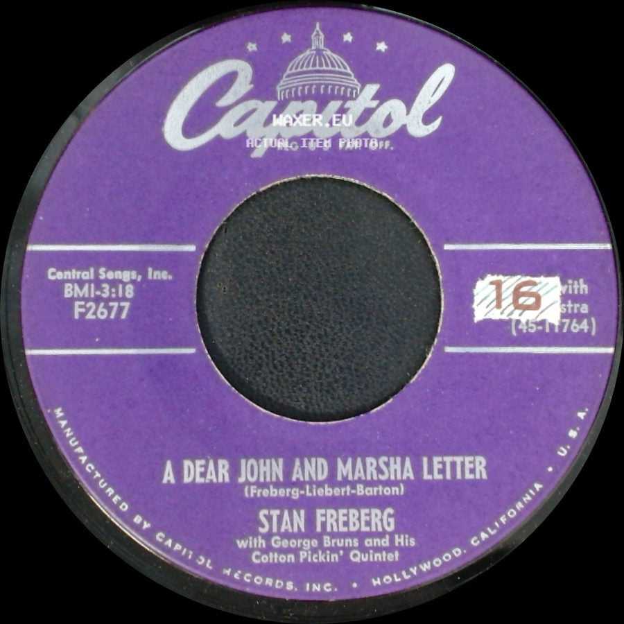 Stan Freberg - C'est Si Bon (It's So Good) / A Dear John And Marsha Letter side B