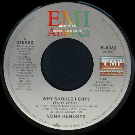Nona Hendryx - Funkyland / Why Should I Cry? (Edited Version) side B