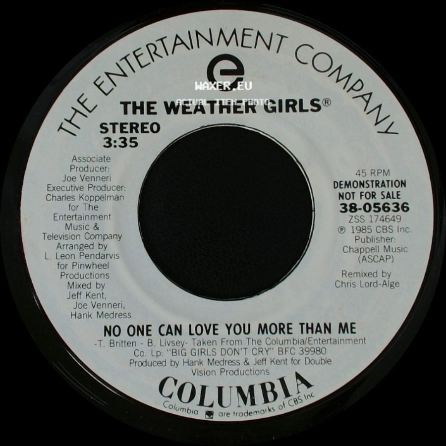 The Weather Girls - No One Can Love You More Than Me / No One Can Love You More Than Me side A