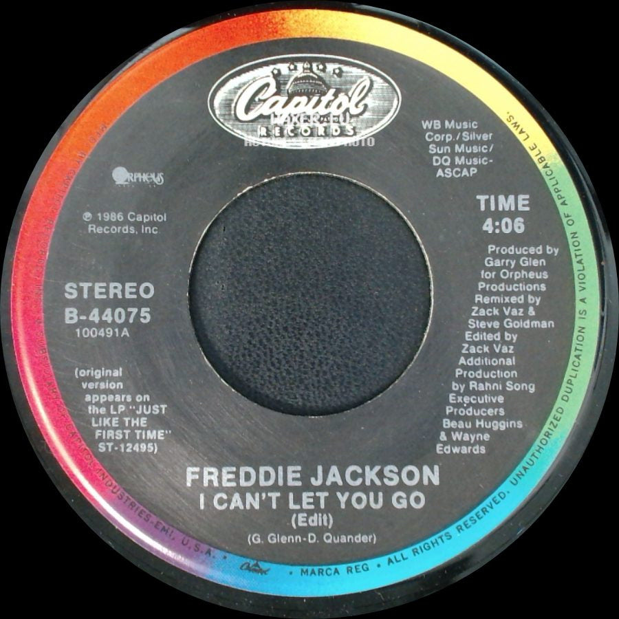 Freddie Jackson - Look Around (Edit) / I Can't Let You Go side B
