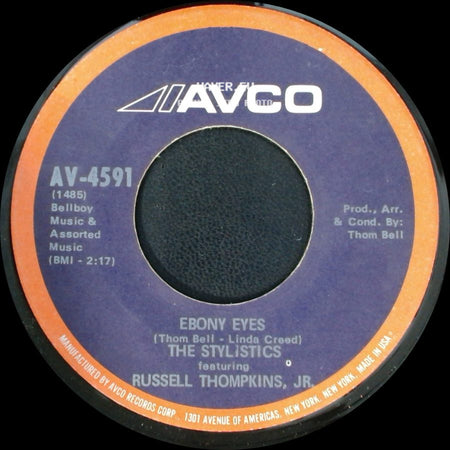 The Stylistics Featuring Russell Thompkins, Jr. - Betcha By Golly, Wow / Ebony Eyes side B