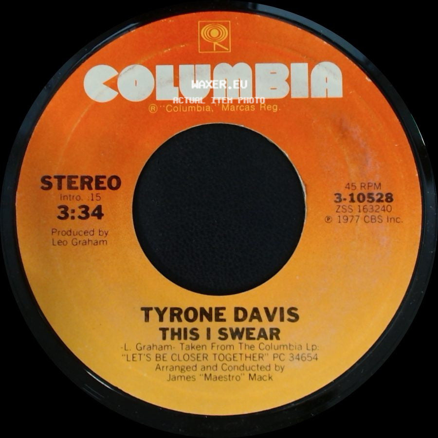 Tyrone Davis - Givin' Myself To You / This I Swear side B