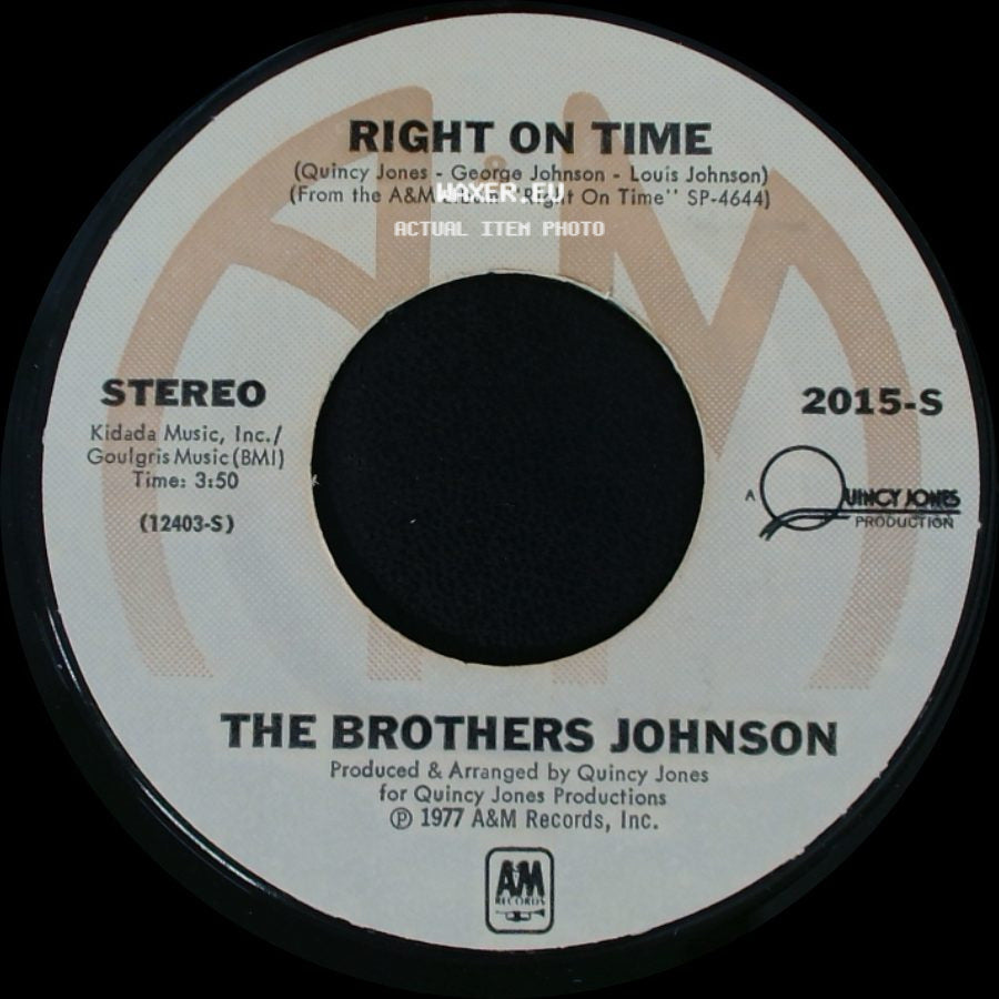 The Brothers Johnson - Love Is / Right On Time side B