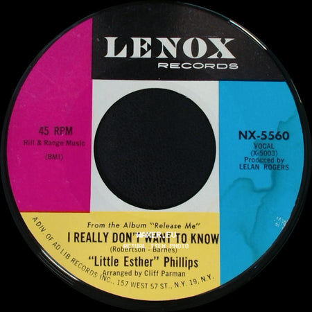 "Little Esther" Phillips - I Really Don't Want To Know / Am I That Easy To Forget side A