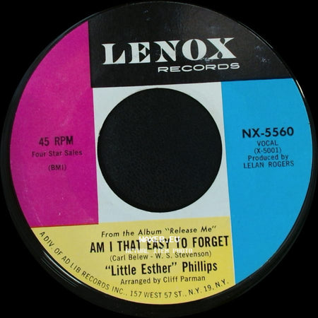 "Little Esther" Phillips - I Really Don't Want To Know / Am I That Easy To Forget side B