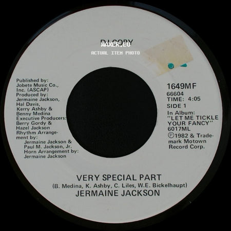 Jermaine Jackson - Very Special Part / Very Special Part side A