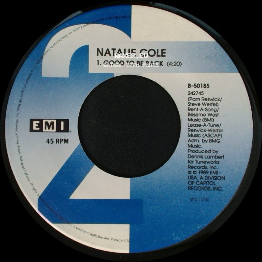Natalie Cole - Good To Be Back / Miss You Like Crazy side A