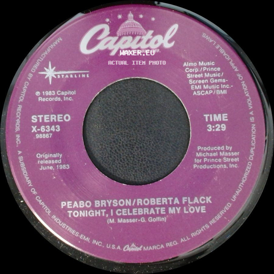 Peabo Bryson/Roberta Flack - I Just Came Here To Dance / Tonight, I Celebrate My Love side B