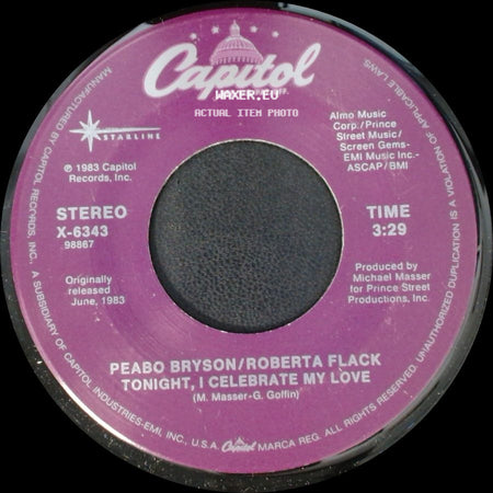Peabo Bryson/Roberta Flack - I Just Came Here To Dance / Tonight, I Celebrate My Love side B