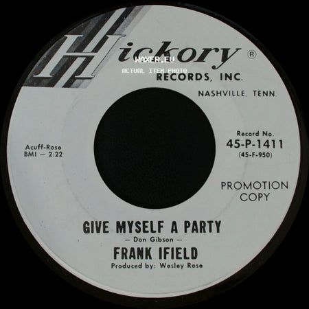 Frank Ifield - Call Her Your Sweetheart / Give Myself A Party side B