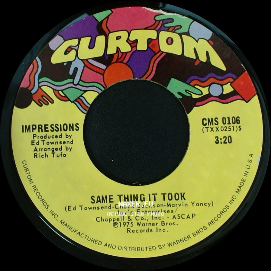 Impressions - I'm So Glad / Same Thing It Took side B