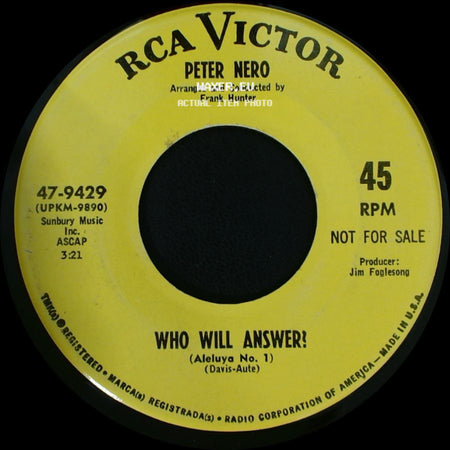 Peter Nero - Who Will Answer? (Aleluya No. 1) / Theme From The Fox side A