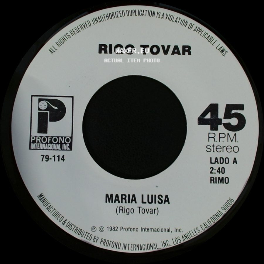 Rigo Tovar - Maria Luisa / Vuelve A Encender Mi Fuego side A