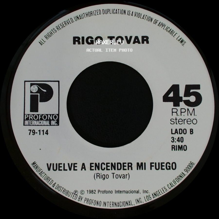 Rigo Tovar - Maria Luisa / Vuelve A Encender Mi Fuego side B