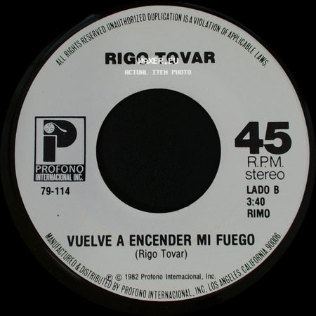 Rigo Tovar - Maria Luisa / Vuelve A Encender Mi Fuego side B