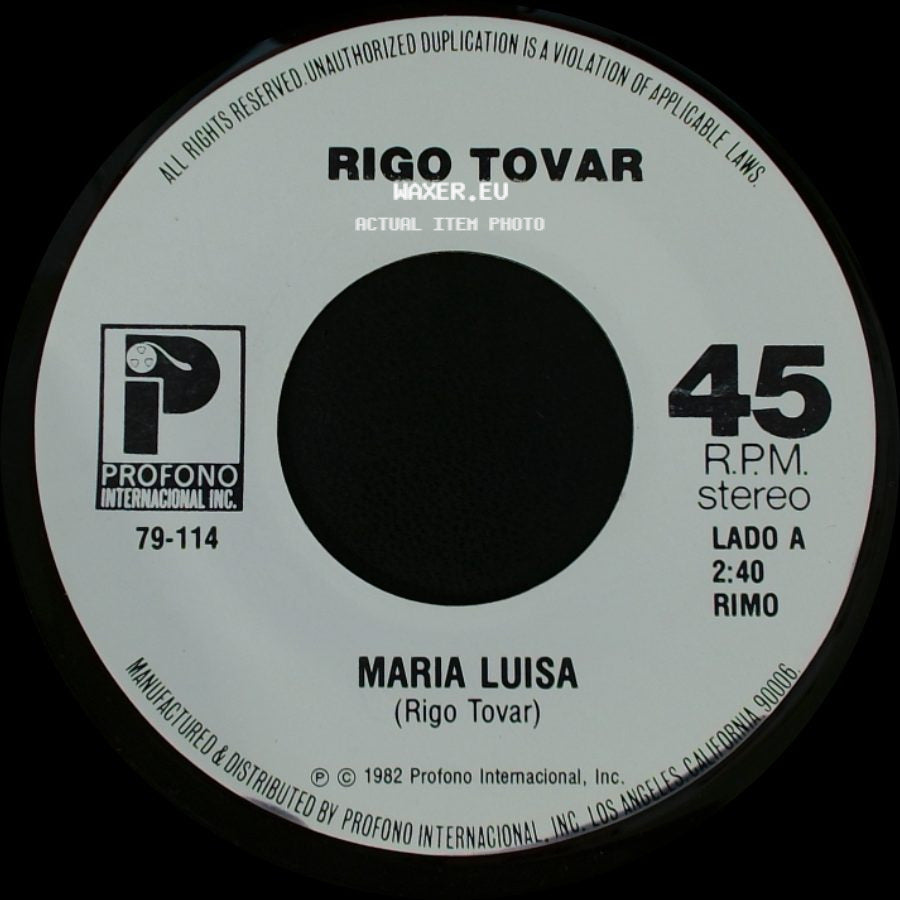 Rigo Tovar - Maria Luisa / Vuelve A Encender Mi Fuego side A