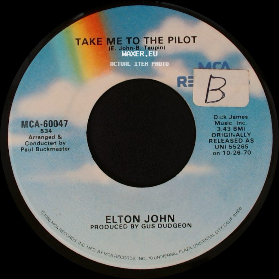 Elton John - Your Song / Take Me To The Pilot side B
