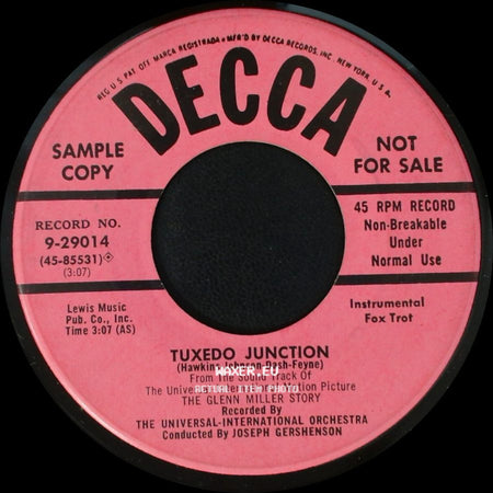 The Universal-International Orchestra - Tuxedo Junction / Moonlight Serenade side A