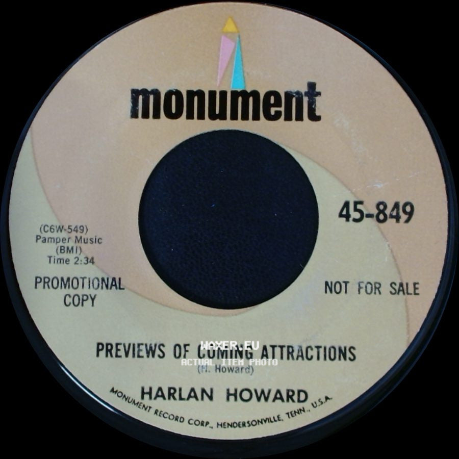 Harlan Howard - Previews Of Coming Attractions / Time To Bum Again side A