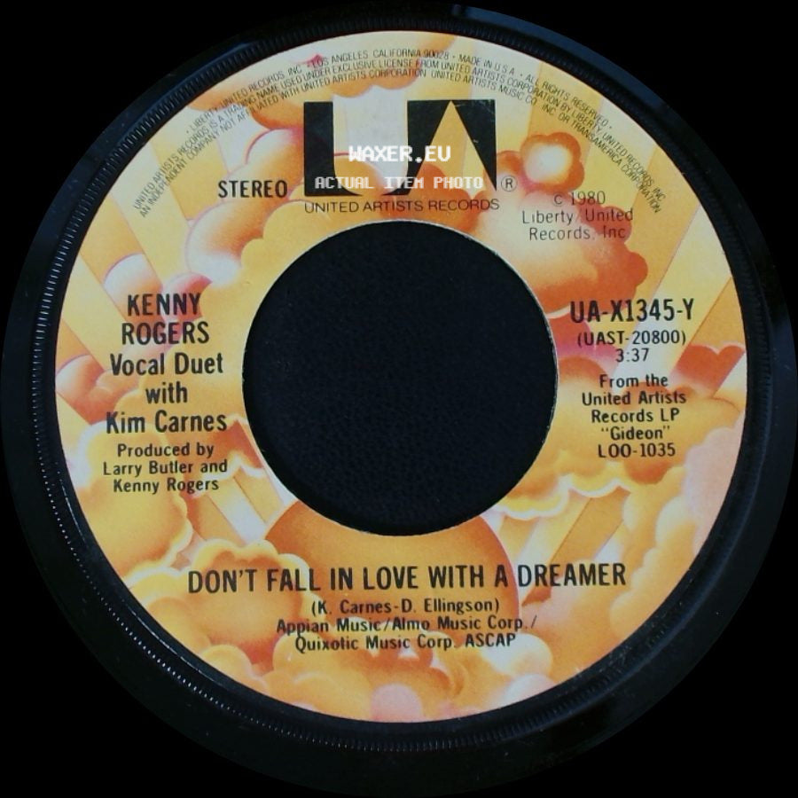 Kenny Rogers / Kenny Rogers Vocal Duet With Kim Carnes - Intro: Goin' Home To The Rock / Gideon Tanner / Don't Fall In Love With A Dreamer side B